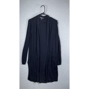 INC International Concepts Cardigan Sweater Womens XL‎ Black Open Front Pockets